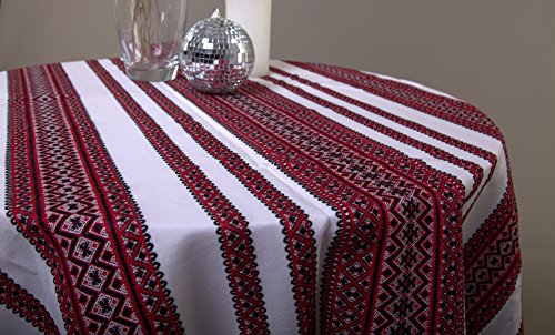 Rushnichok Decorative Tablecloth With Ukrainian Ornament Easter Plahta Ethnic Beige Black Yellow (100X150 Cm / 59" W X4 0" L) #TOP2