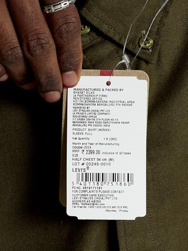 Image of Levi's Men's Solid Slim Fit Shirt Olive