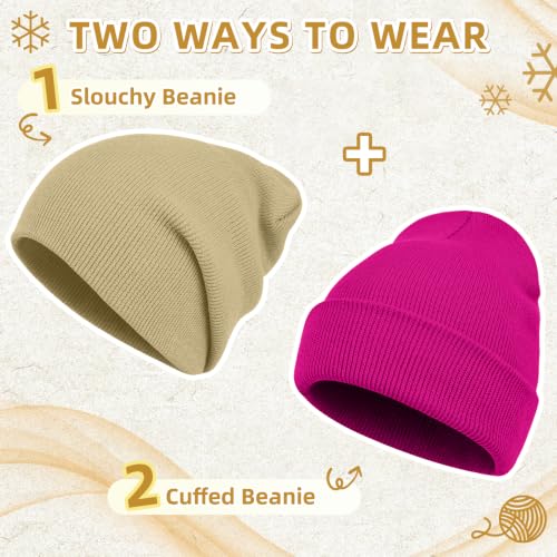 Image of ZOORON Beanie for Men Women Slouchy Winter Beanie Hats Cuffed Skull Caps
