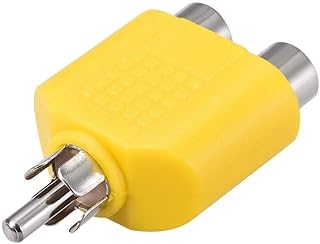 وصلة محول موزع RCA ذكر الى 2 أنثى لتحويل كابل الستيريو والفيديو ومدخل الصوت والتلفزيون أصفر