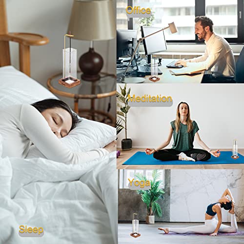 Aouloves Incense Holder For Sticks, Handmade Upside-Down Incense Burner, Wooden Ripple Incense Tray, For Meditation Yoga Spa Room Decor #TOP5