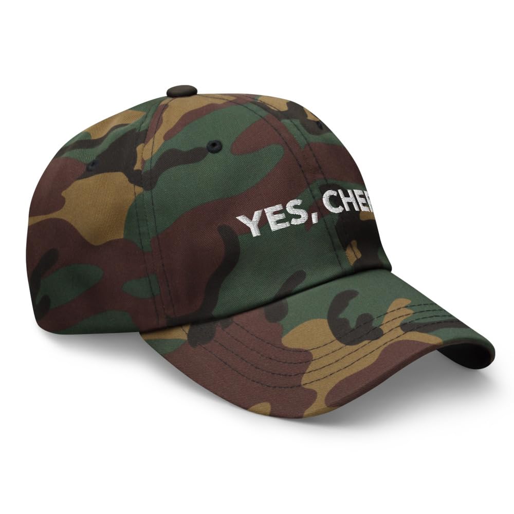The Bear Yes Chef Hat, Yes Chef Ha (Embroidered Dad Hat) Green Camo