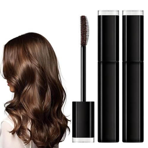 2 Piezas Artículo Barra de Color Desechable para Cabello Gris Corrector,Unisex, resistente al agua y al sudor, apto para uso diario y en exteriores (marrón, 15 ml/Pcs).