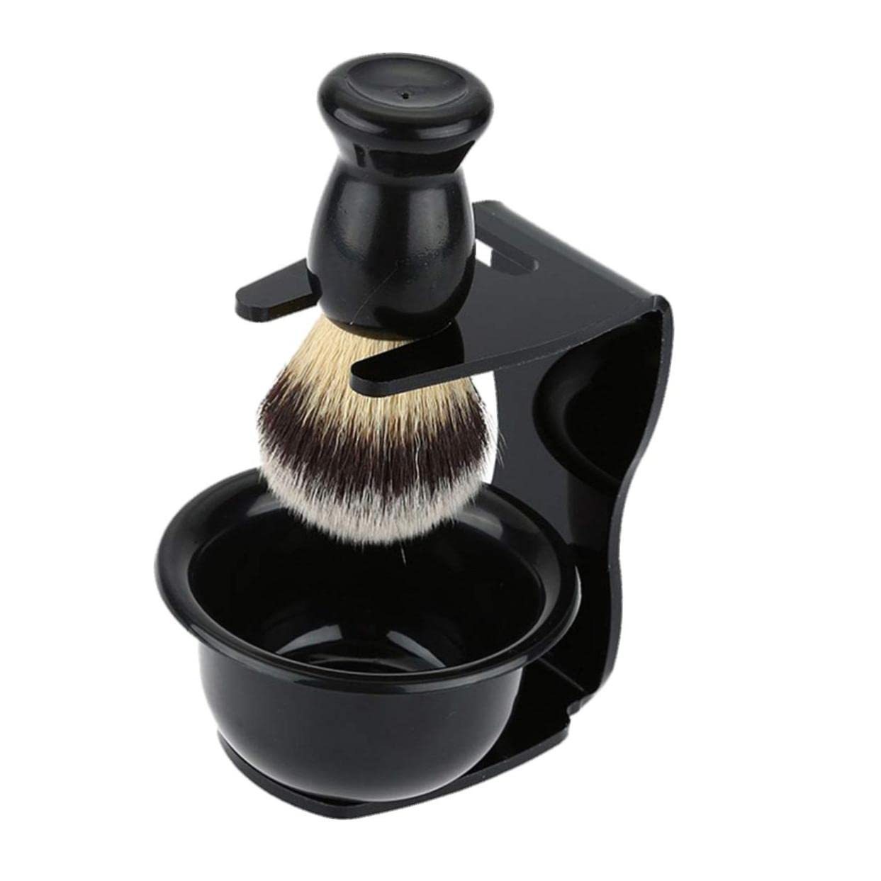 Baluue Men's Shaving Tool Set Face Razor Brush Stand Brush Holder Bowl Acrylic Tidy
