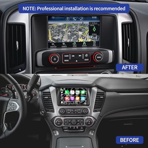 Image of Touch Screen Replacement Digitizer DJ080PA-01A Fit 2014-2018 Chevy Silverado 1500 Tahoe Chevy Colorado 2015 GMC Sierra Acadia Terrain Yukon Trucks SUV Mylink 8-inch Touchscreen Radio Navigation