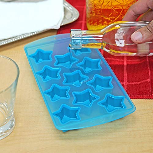 Molde para cubos de hielo estrella flexible azul miniatura 2