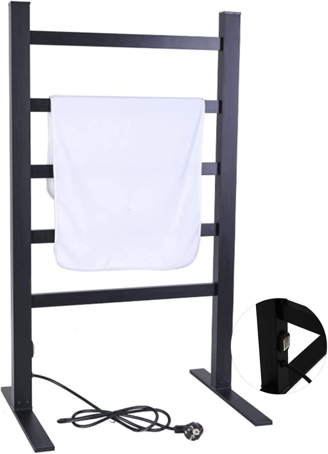 Free Standing Towel Rack Floor Heated, Black Heated Towel