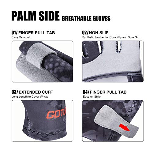 Goture Uv Fishing Gloves Men, Sun Protection Fingerless Gloves Upf 50+ Breathable Cooling Gloves For Fishing For Hiking Kayaking Padding Canoeing Rowing Black L Xl #TOP2