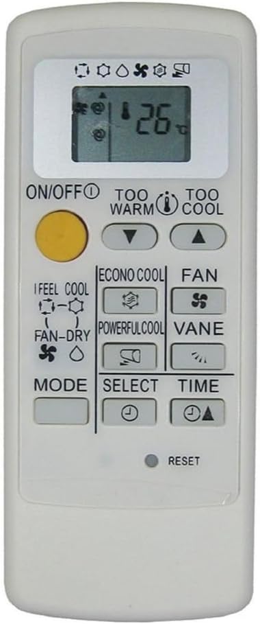 Upix AC Remote No. 122 (No Backlight), Compatible/Replacement for Mitsubishi AC Remote Control (Exactly Same Remote Will Only Work)