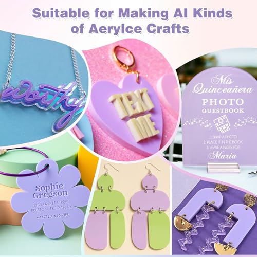 Image of Adrattnay Purple Acrylic Sheets 1 /8 Thick, 5Pcs 6 x 6in Cast Acrylic Sheets 3mm for Laser Cutting, Opaque Acrylic Sheets Acrylic Panel with Protective Paper for Laser Engraving Material DIY Crafts