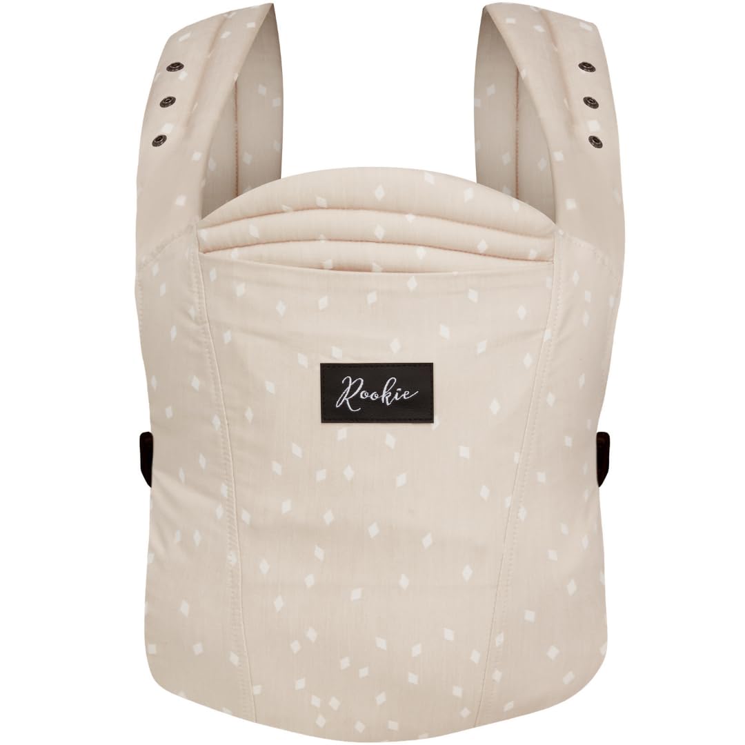 Rookie Babytrage ab Geburt - Ergonomisch, Bequem, Bio-Stoffe - Premium Elite Design - Baby Trage schnell & einfach angelegt - Baby carrier für Neugeborene bis 2 Jahre (Speckle)