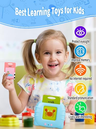 Image of Toy Imagine Talking Flash Cards for Kids | 224 Words Learning Machine for Toddlers | Montessori Educational Toys for 2-6 Year Old Boys & Girls | Preschool Activity & Birthday Gift