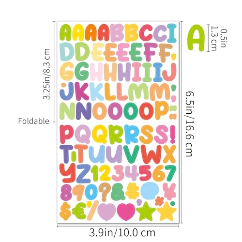 5400 Letter Stickers 60 Sheets Alphabet Stickers 0.5in Vinyl Self-Adhesive Number Alphabet Stickers, Mailbox Numbers Labels DIY Crafts Art Making, Decals for Sign,Notebook, Classroom Decor, Door