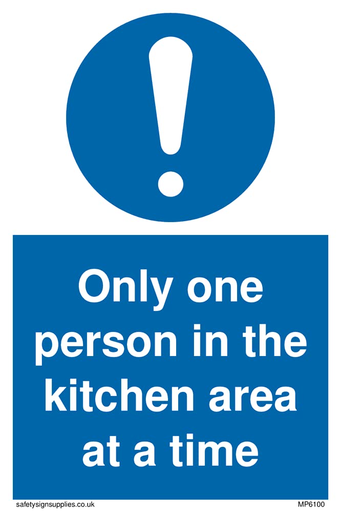 Pack of five - Only one person in the kitchen area at a time Sign - 100x150mm - A6P