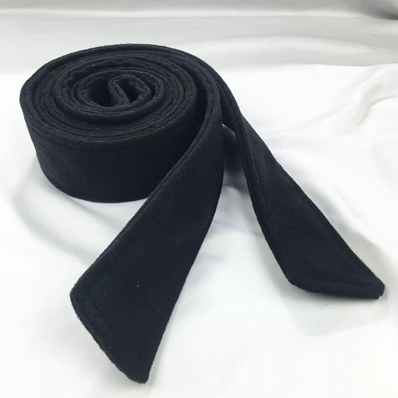 175cm*5cm Woolen Sash Trench Coat Overcoat Unisex Tie Wool Belt Tie Black2