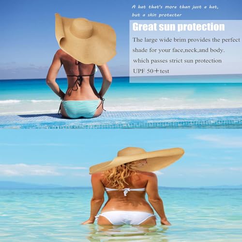 Sombrero playero de paja grande para mujer verano miniatura 3