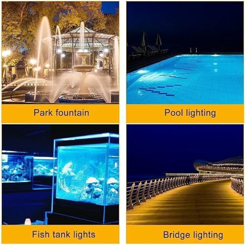 Outdoor LED Buried Lights, Waterproof Mini Landscape Lamps, 12V Low Voltage Underwater Pond Spotlights, IP68 Rated, 30° Beam Angle, 3W Blue Recessed Lighting, Ideal for Gardens
