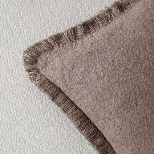 Image of MIULEE Linen Decorative Fall Lumbar Throw Pillow Covers Malt Ball 12x20