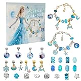 LAISU Adventskalender 2025 Schmuck Charms für Mädchen, Mini DIY Bastelset mit Prinzessin Armbänder und Anhänger, Weihnachtskalender Festtagsgeschenke mit 24 Countdown Überraschungen für Junge Frauen