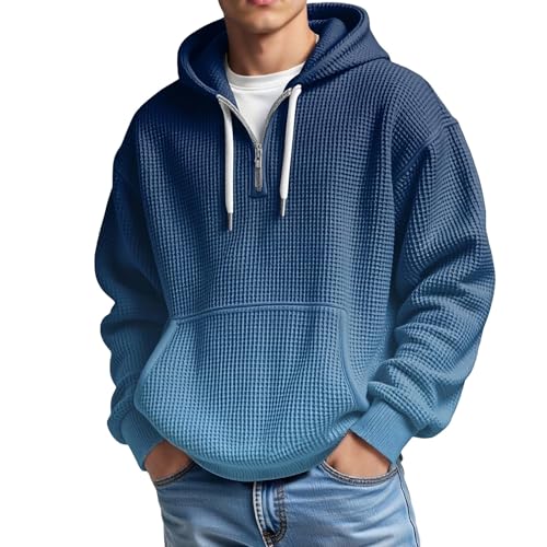 Sweat-shirt à manches longues pour homme avec col zippé et imprimé tendance