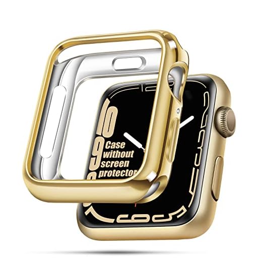 top4cus 44mm Cover Environmental Soft Flexible TPU Anti-Scratch Lightweight Protective 44mm Iwatch Case Compatible with Apple Watch Series 7 Series 6/SE/5/4 Series 3/2/1 - Gold