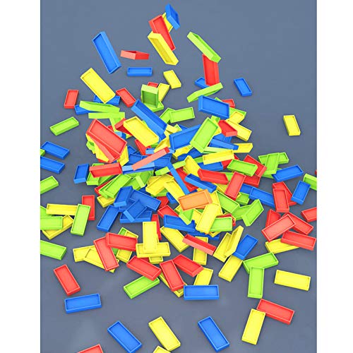 Tucimibo Dominoes Set Plastic Steam Building And Stacking Bulk Toys Starter Kit Colorful Chain Reaction Toppling Blocks Educational Racing Tile Games 100 Pcs #TOP5