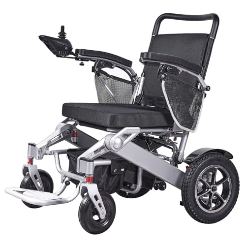 Silla de ruedas eléctrica, motorizada todo terreno, ligera, plegable para viajes y uso diario, ideal para personas mayores