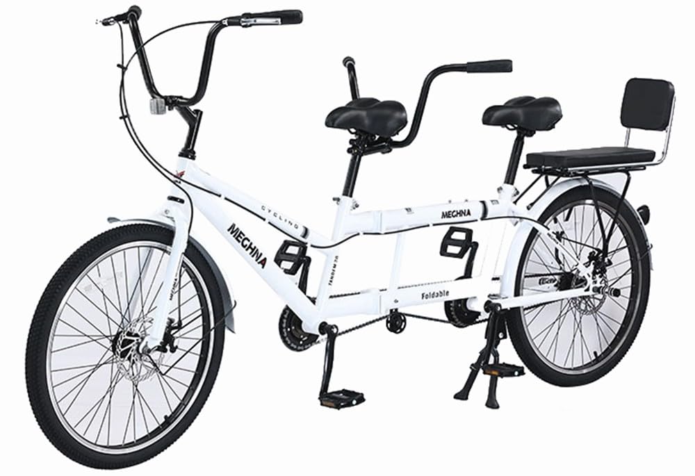 Vélos Tandem Pliables pour Adultes, Vélos De Plage, Vélos Tandem avec Roues 24 Pouces, Vélos Tandem Réglables C,24in