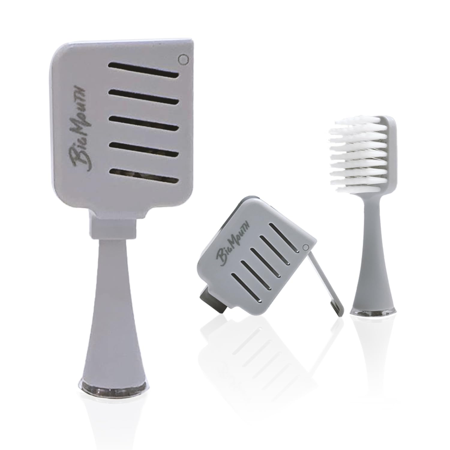 Big Mouth Sonic Electric Toothbrush Heads Replaceable Toothbrush Heads Refills (Platinum, Count 2 (Pack of 1)) Electric Toothbrush Heads