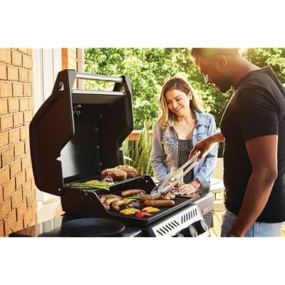 Napoleon Freestyle 365 Propane Gas Outdoor Grill, Graphite Grey 3-Burner BBQ with Porcelain Coated Cast Iron Iconic WAVETM Cooking Grids