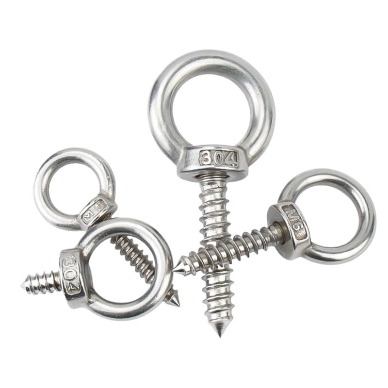 Cáncamo con tuerca, Anillo de hombro Pernos de ojo M4M5M6M8 Anillo de suspensión de acero inoxidable 304 Tornillos autorroscantes con ganchos de anillo redondo Anillo de ojo de oveja autoperforante(M8