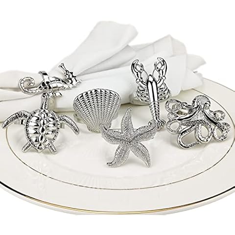 Yhridcaz Assorted Nautical Napkin Rings Set Cover