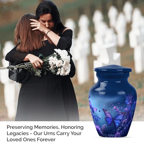 Image of Butterfly Urn for Ashes - Small Cremation Urns for Human Ashes Adult Male Female - Mini Decorative Funeral Urns for Women - Memorial Urn for Adult Male Dad - Keepsake Set of 2