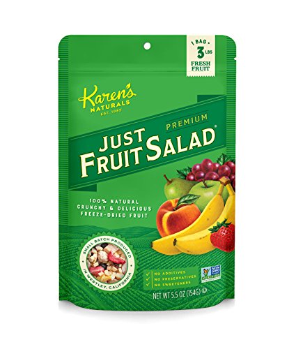 Karen's Naturals Just Fruit Salad, 5.5 Ounce Pouch (Packaging May Vary) All Natural Freeze-Dried Fruits & Vegetables, No Additives or Preservatives, Non-GMO