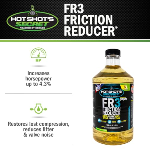 Image of Hot Shot's Secret FR3 Friction Reducer Oil Additive, 64 oz | Treats 42 quarts. Reduces friction and wear while improving engine performance and fuel economy.
