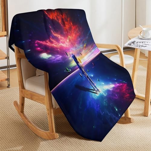 Couverture astronaute en flannel 100x130cm pour canapé-lit - 8