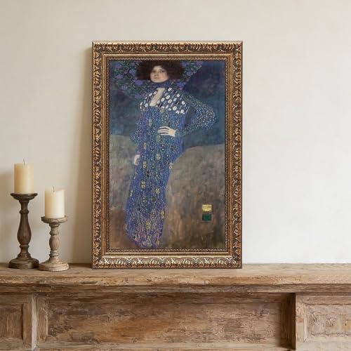 Toile Klimt Emilie Floge avec cadre à suspendre de qualité supérieure - 4