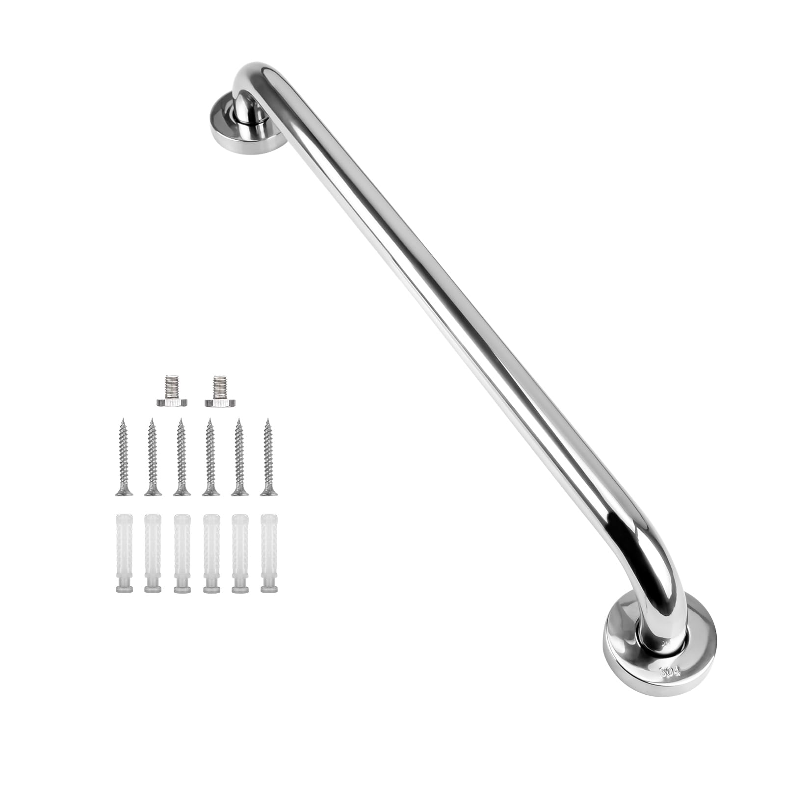 YF Maniglione Bagno, 50 cm Maniglia Doccia Anziani Acciaio Inox 304, Barra di Sicurezza per Doccia, Vasca, WC, Cucina, Scale, Disabili Robusto Corrimano per Gravida Bambini Persone Mobilità Ridotta