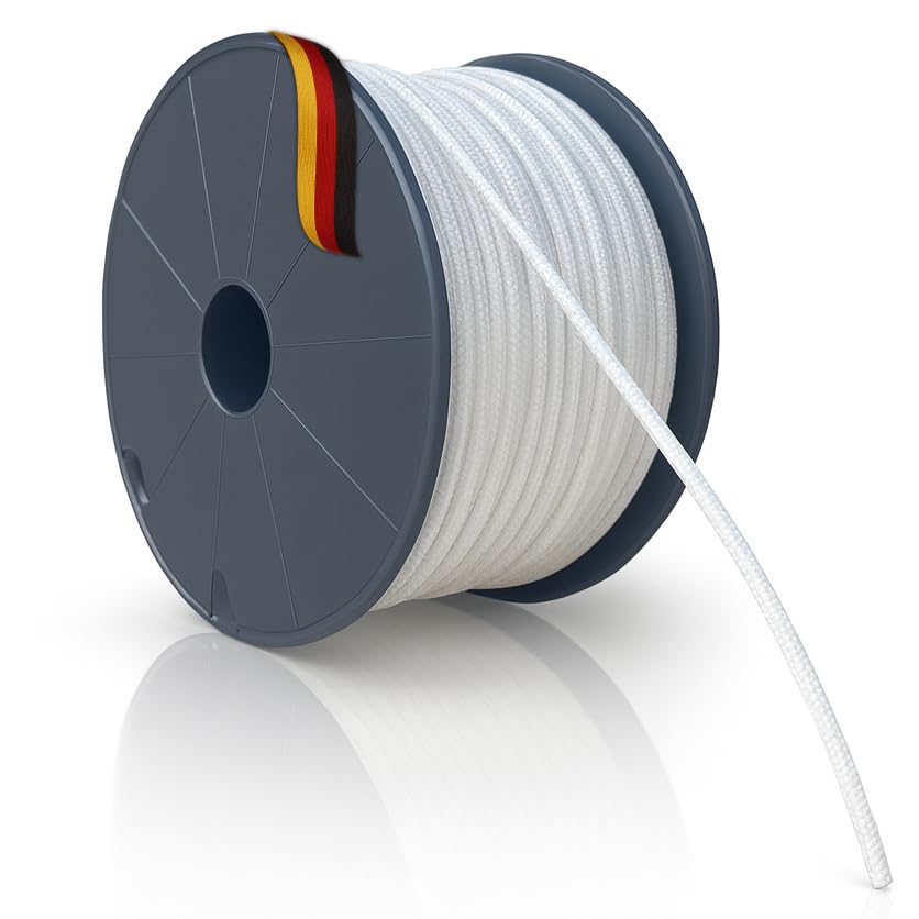 markiso Plissee Schnur 0,8 mm Weiß 20 Meter | Reißfest & UV-beständig | Jalousieschnur für Rollos, Gardinen, Plissees | Ersatzschnur für Sonnenschutz & Fensterdeko