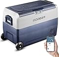 BODEGACOOLER 12 Volt Car Refrigerator,53 Quart Portable Freezer,Dual Zone Car Fridge APP Control,-4?-68? RV Electric Compressor Cooler 12/24V DC 100-240V AC for Outdoor,Camping,Travel,Road Trip
