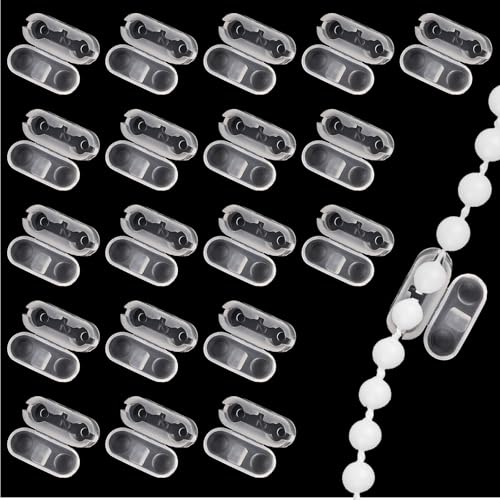 Lot de 50 connecteurs à perles en plastique pour store enrouleur vertical, cordon de store romain, connecteurs de chaîne perlée (diamètre de la boule de 4 mm)