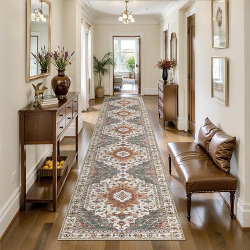 Image of Tangsoo Oriental 2.6x12 Hallway Runner Rugs Washable Runner Rug Non Slip