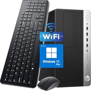 HP EliteDesk 705 G4 Mini Tour Ordinateur PC de Bureau, Ordinateur MT AMD Ryzen 3 Pro 2200G, 8 Go de RAM, 256 Go de SSD, US Clavier et Souris, Win11 Pro (Renouvellé)