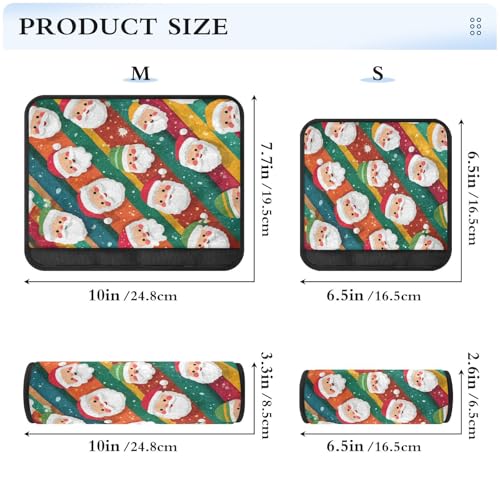 Image of 2 Pack Seatbelt Covers Seat Belt Cover Pad for Adults Boys Girls Car Seat Strap Covers Pads Cushion Universal Shoulder Strap Pad Protector for Backpack 6.5 Inch Colorful Striped Santa Claus