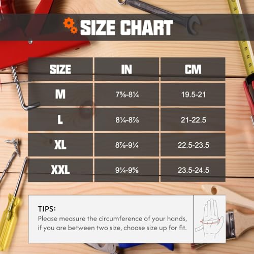 Image of HANDLANDY Work Gloves for Men & Women, Utility Mechanic Working Gloves Touch Screen, Flexible Gardening Gloves for Yard