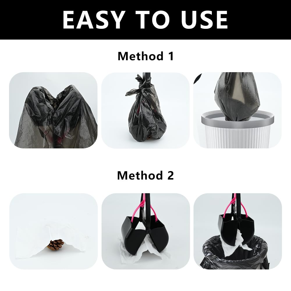 Paletta Pieghevole Per Escrementi Cane - 45cm, Manico Lungo, Viola, Per Interni Ed Esterni - Foto 6