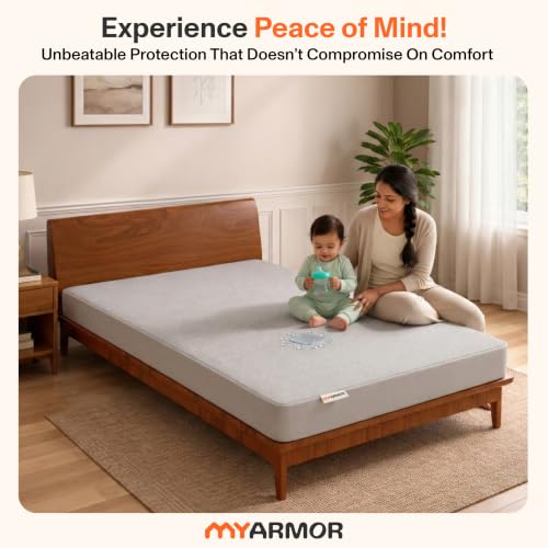MY ARMOR Store MY ARMOR King Size Mattress Protector, 78x72, Grey - Image 3