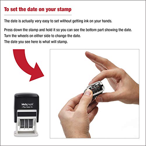 Maxmark Self-Inking Rubber Date Office Stamp With Received Phrase Blue Ink & Date Red Ink (Max Dater Ii), 12-Year Band #TOP1