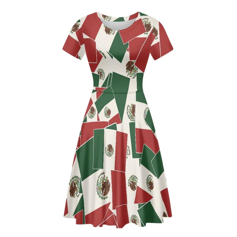 Image of Irisjudy T Shirt Dress for Women Short Sleeve Girls Short Sleeve Dress Plus Size, O Neck Knee Length Midi Dress for Ladies