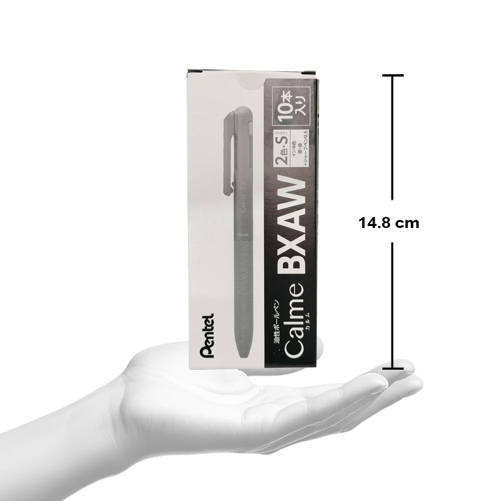 Pentel BXAW375W Calme Multifunktionsstift, 2 Kugelschreiberminen 0.35mm (schwarz/rot) und 1 Druckbleistiftmine 0.5mm, deutlich gedämpftes Klick-Geräusch, nachfüllbar, 1VE=10 Stück